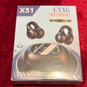 CYXG X51 True Wireless Ear clip bone conduction headphones;  black new unopened
